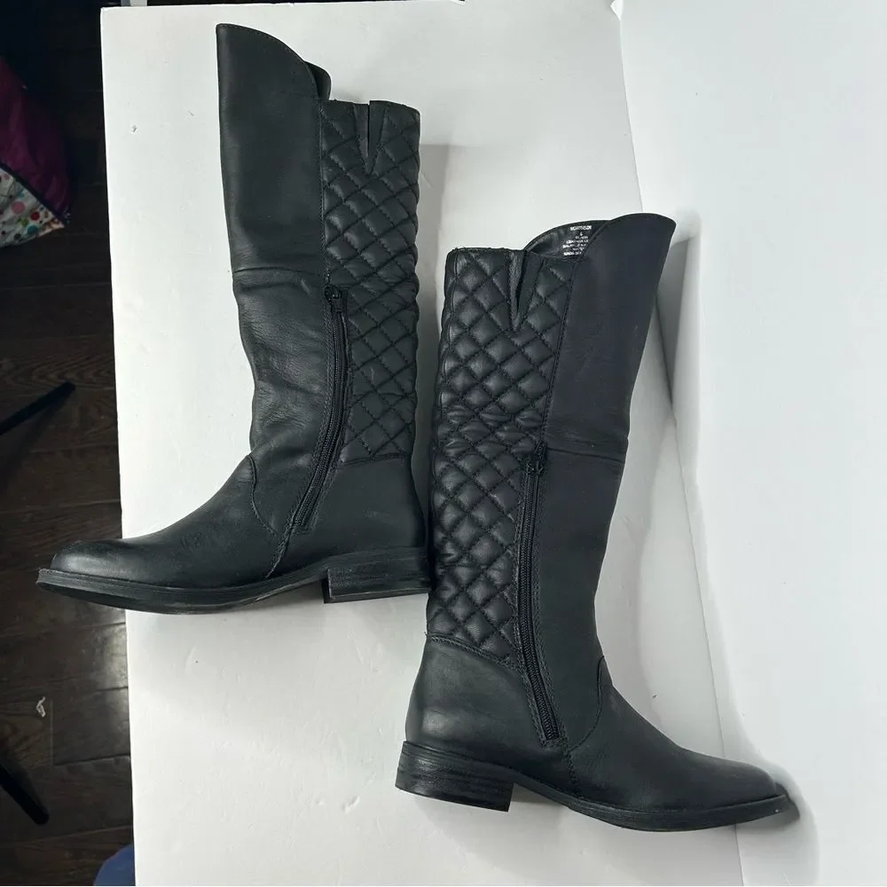Sam Edelman leather Black Quilted Over the Knee Boots 6